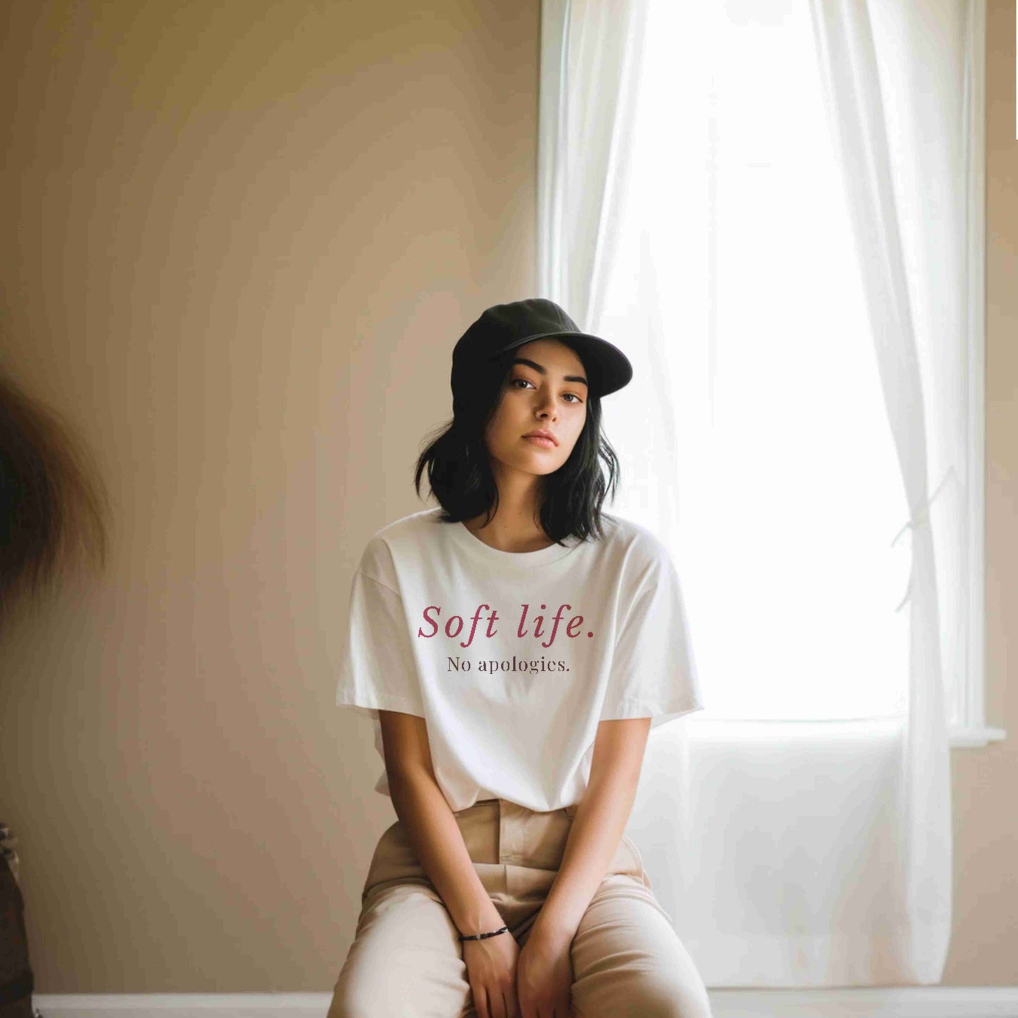 Soft Life No Apologies T-Shirt | Feminine Healing Era Graphic Tee | Self Love & Empowerment Shirt for Women