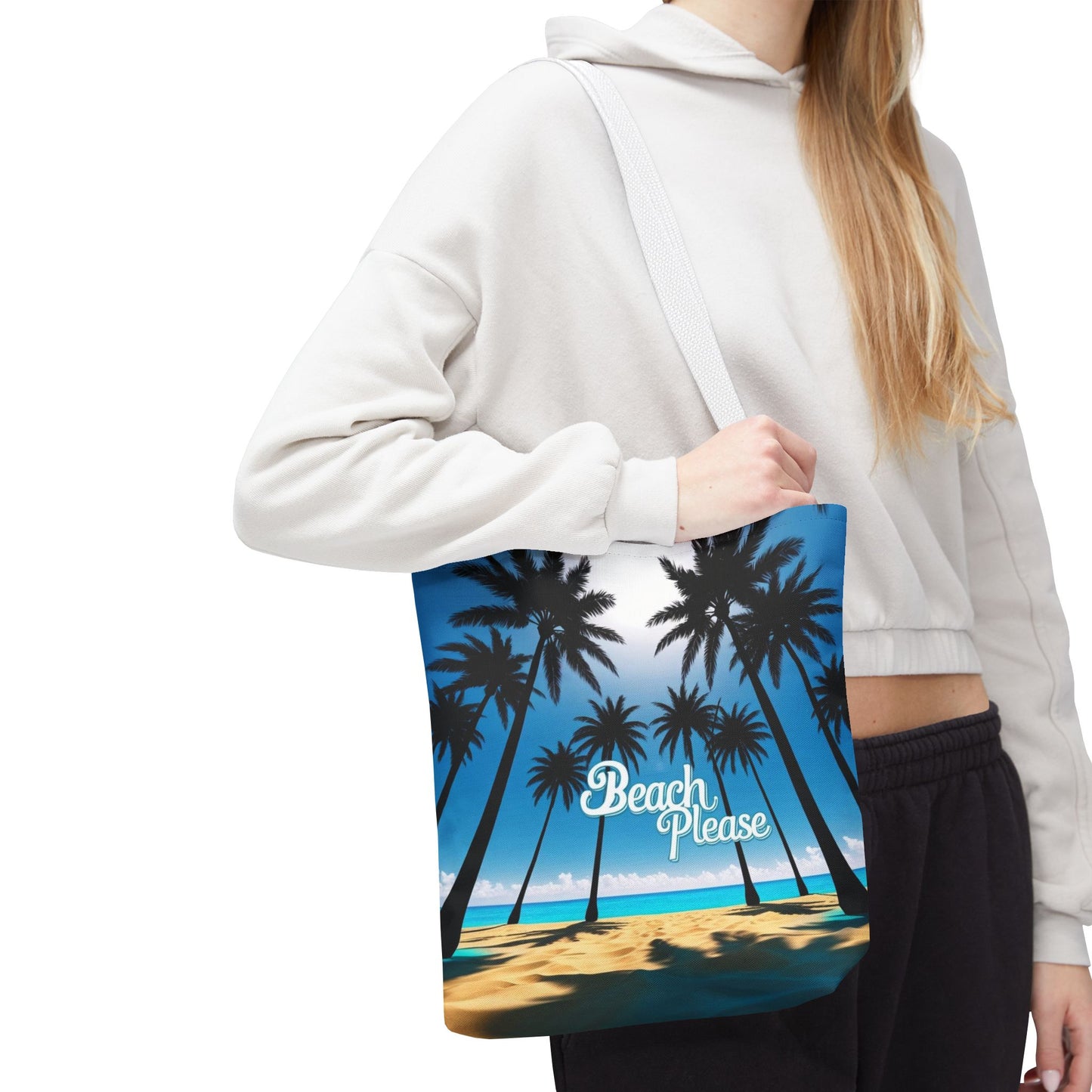Tote Bag - Beach Please Tropical Palm Tree Design