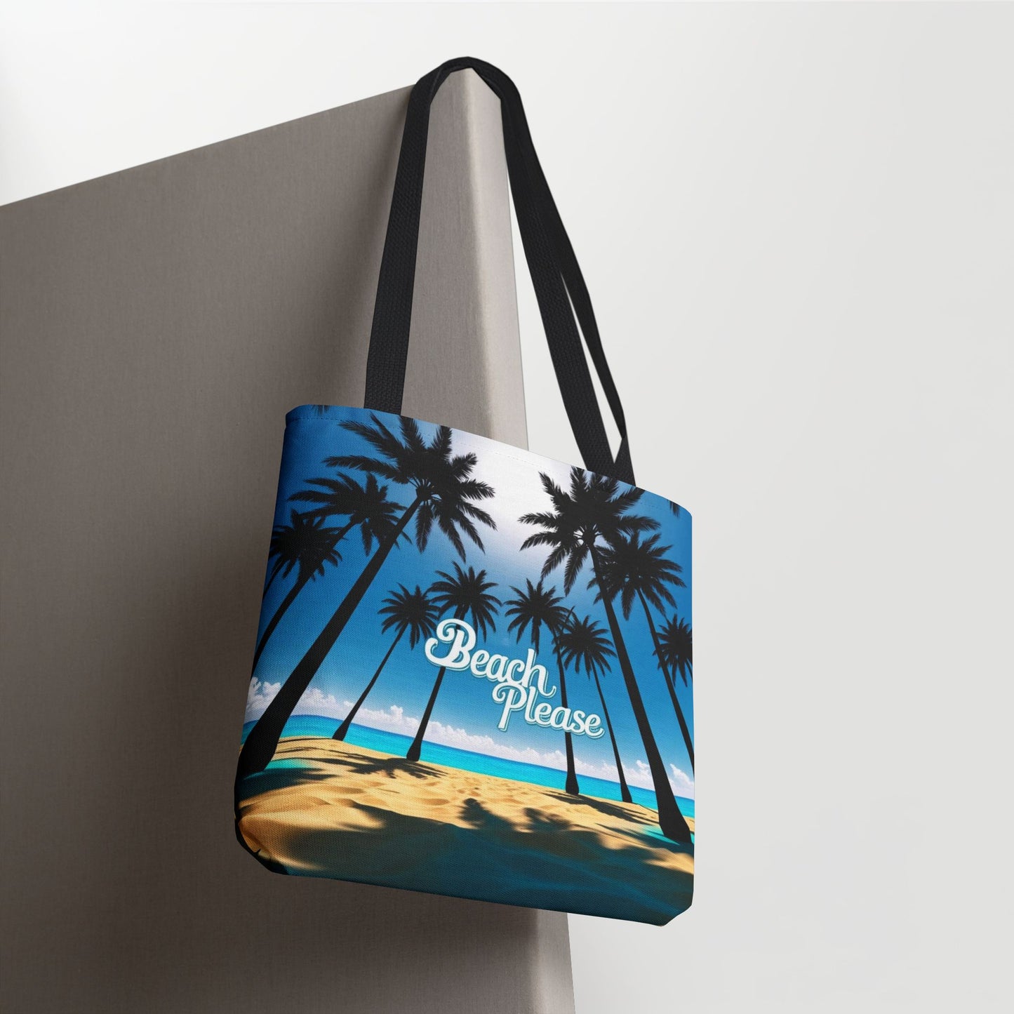 Tote Bag - Beach Please Tropical Palm Tree Design