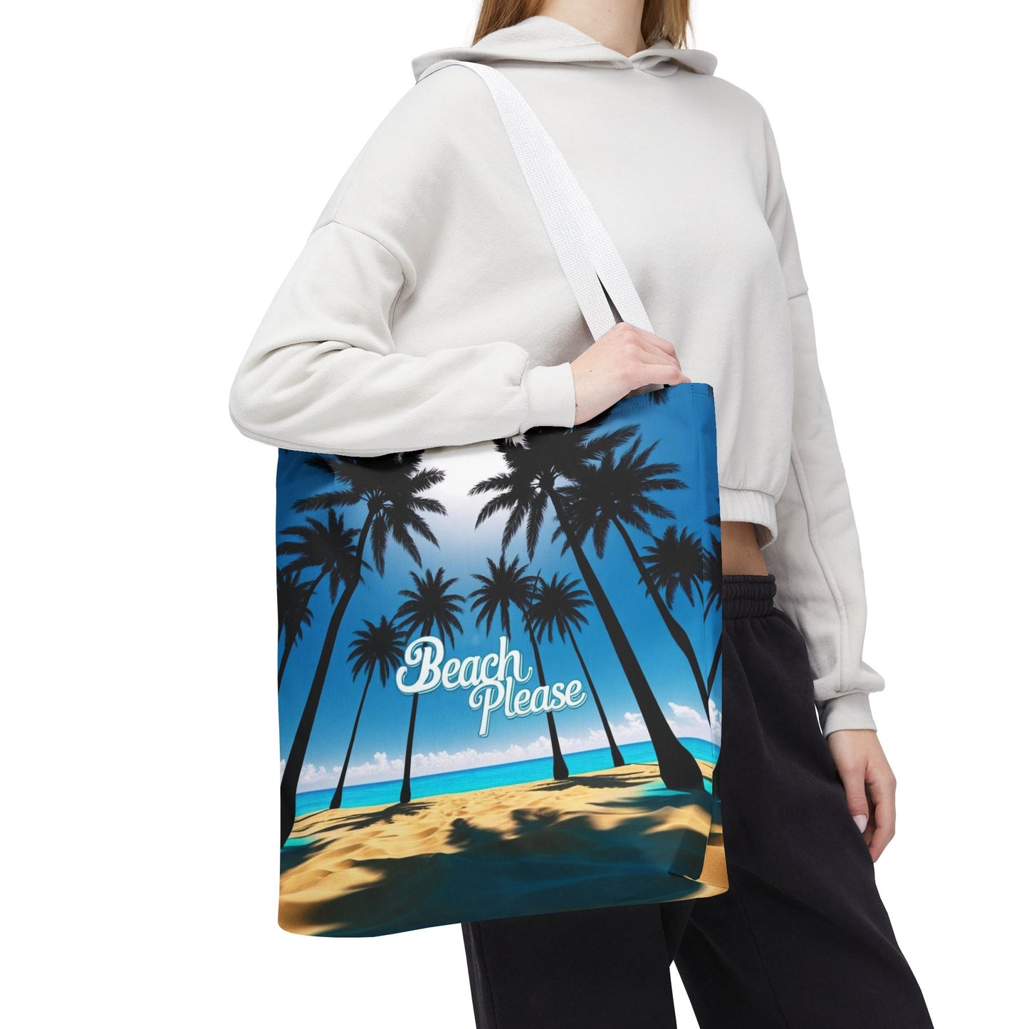 Tote Bag - Beach Please Tropical Palm Tree Design