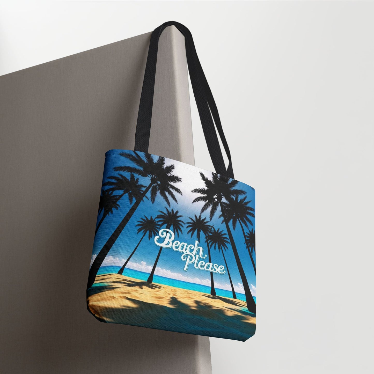 Tote Bag - Beach Please Tropical Palm Tree Design